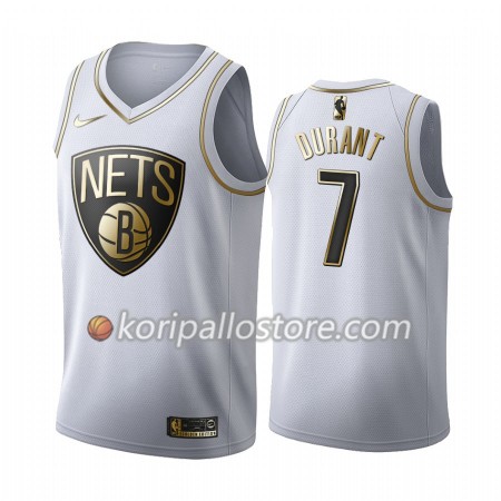 Brooklyn Nets Kevin Durant 7 Nike 2019-2020 Valkoinen Golden Edition Miesten Pelipaidat Swingman 
